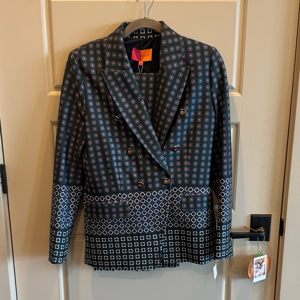 Vilagallo Geometric Ingrid Blazer and Pant Suit Set